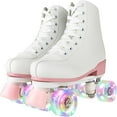 thumbnail image 1 of XunKA Roller Skate, Adult Teen Classic High Top Skates with Light up Wheels, White And White Wheel (Women's 7 / Men's 6), 1 of 10
