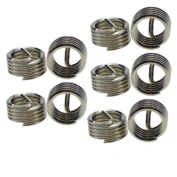 304 Stainless Steel Full Thread Protector Braces Wire Thread Insert Stripped Thread Rethread Repair M10X1.5X1.0D(10pcs)