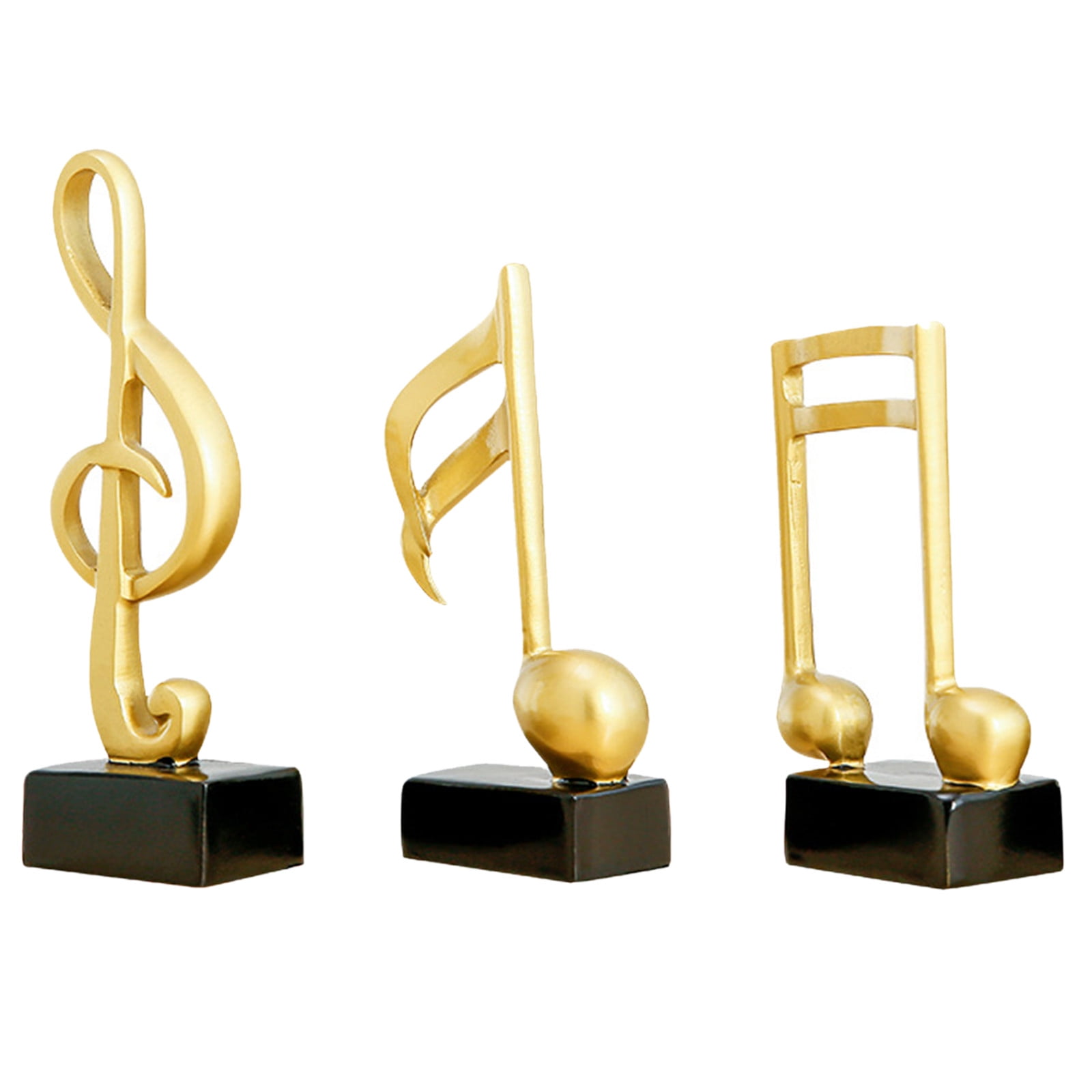XunRui Figurines 3 Pieces Music Note Resin Sculpture Table Statue ...