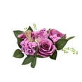 XunRui Flowers Artificial Simulation Rose Wreath 20cm Candlestick