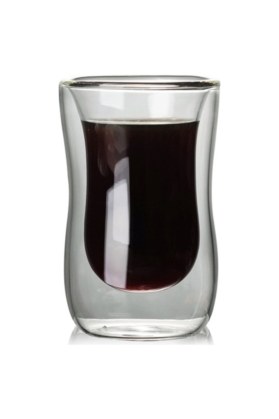 Coffee Mugs Transparent Cup Double Layer Thermally Insulated 80 Ml Capacity With Handle Creative High Borosilicate Glass