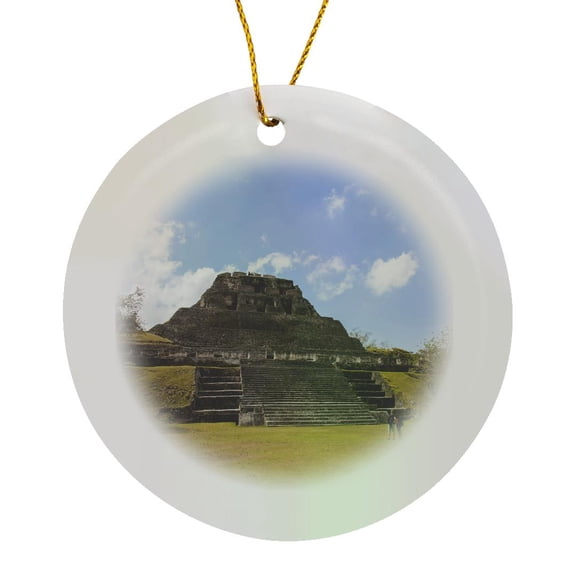 3drose, Xunantunich Mayan Ruins in Belize., Circle Porcelain Ornament
