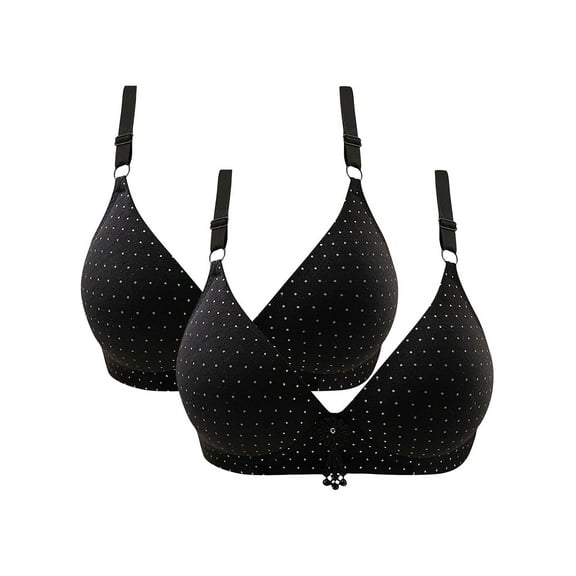 Xuncatan 2PC Bras for Women No Underwire Push Up Bralette Adjustable Seamless Bra Plus Size Comfort Wire Free Full Support Bra Comfortable Breathable Bra Christmas gifts