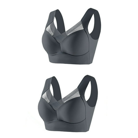 Xuncatan 2PC Seamless Wirefree Bras for Women Deep Cup Full Back Coverage Hides Back Fat Comfort Wirefree Shaper Bra Sleep Yoga Bralette Stretch Bras Christmas gifts