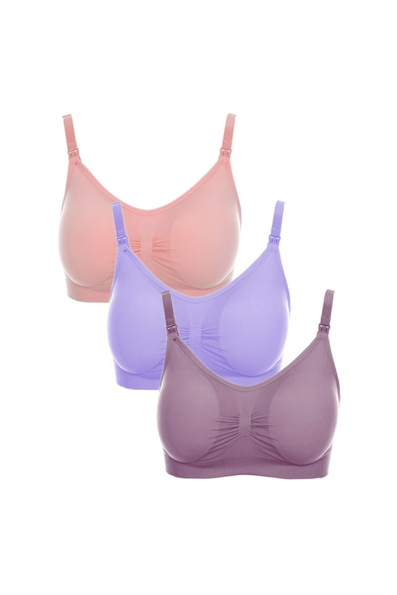 Xuncatan 3PC Nursing Bras for Breastfeeding Comfortable Hands Free Pumping Wireless Bras Pregnancy Maternity Sport Bra Plus Size Christmas gifts