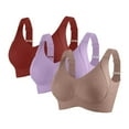 thumbnail image 1 of Xuncatan 3PC Seamless Bras for Women Full Support Push Up Ribbed Adjustable Wireless Bras, Wire-Free Push-Up Bras Christmas gifts, 1 of 2