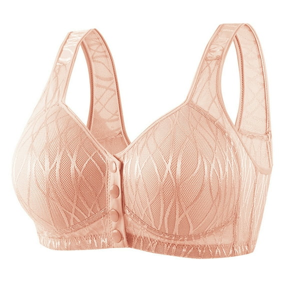 Xuncatan Daisy Bra for Seniors Front Closure Button Convenient Comfortable Lace Breathable Bras for Older Women No Underwire Christmas gifts