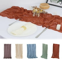 Xuniizn 10Ft Cheesecloth Table Runner Cheesecloth 35x158" Boho Table Runner Rustic Cheese Cloth Long Table Runner Romantic Table Runner for Wedding Bridal Shower Birthday Party Table Decor