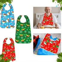 Xuniizn Adult Bibs for Women & Men, Waterproof Bibs for Elderly, Large Bibs for Adults to Stay Clean and Dignified, Food Catcher Pocket, Reusable & Easy Clean, Plastic, Red