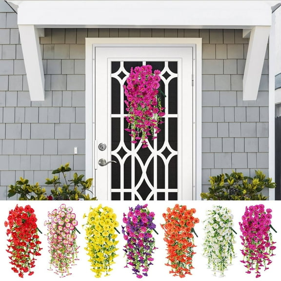 Xuniizn Artificial Flowers, Artificial Flowers for Outdoors, Flower Garland - 29.53inch Realistic Silk Trumpet, Outdoor Faux Plants & Fake Flowers for Party/Wedding/Living Room Decor