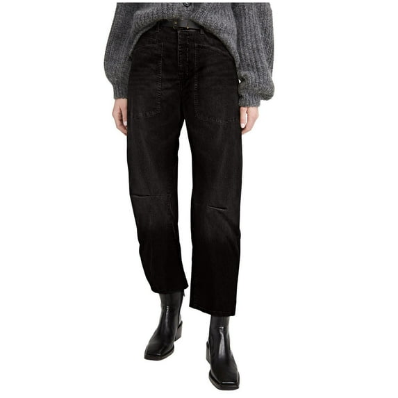 Xuniizn Baggy Jeans Women, Multi Pockets High Waisted Straight Leg Barrel Jeans, Soft Cozy Stylish Vintage Streetwear Jeans, S-2XL