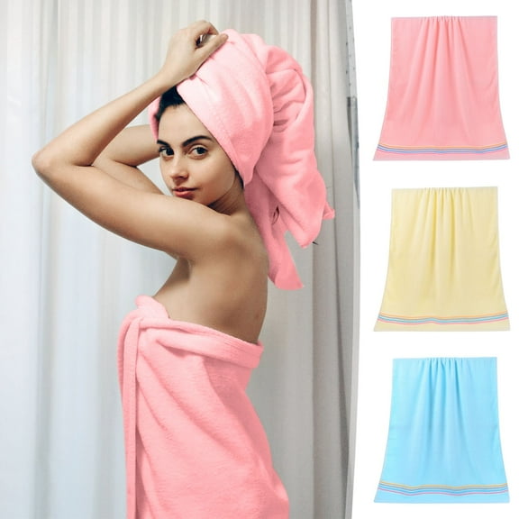 Xuniizn Bath Towel and Wash Cloths Set: Cotton Household Enlarged and Thickened Bath Towel, Lightweight, Adult Wrapping Towel, Soft and Absorbent *1, Highly Absorbent & Fade Resistant