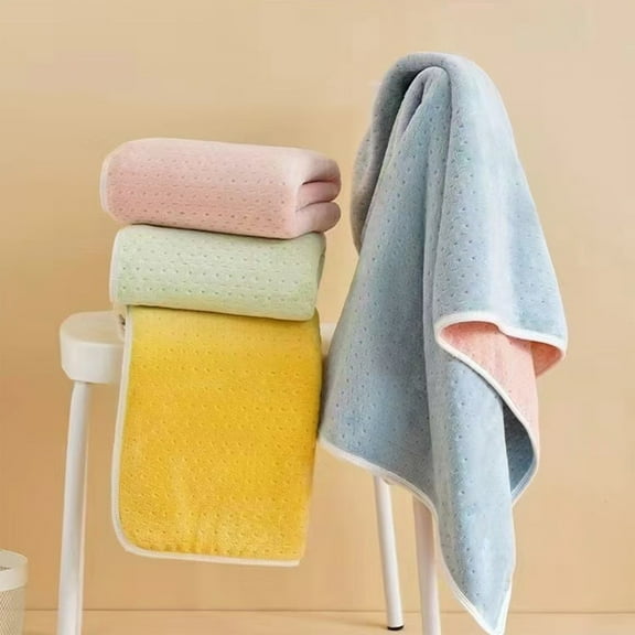 Xuniizn Bath Towel and Wash Cloths Set: 1× Bath Towel, 100%Polyester, Highly Absorbent & Fade Resistant