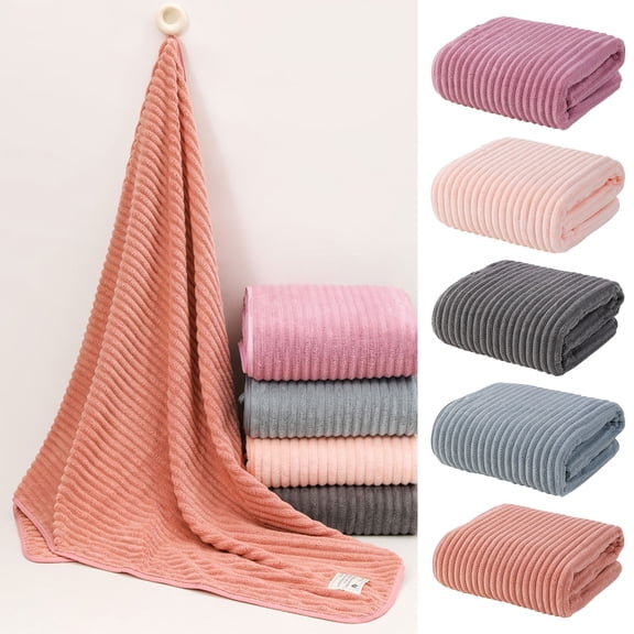 Xuniizn Bath Towel and Wash Cloths Set: 1* Bath Towel, Flock, Highly Absorbent & Fade Resistant