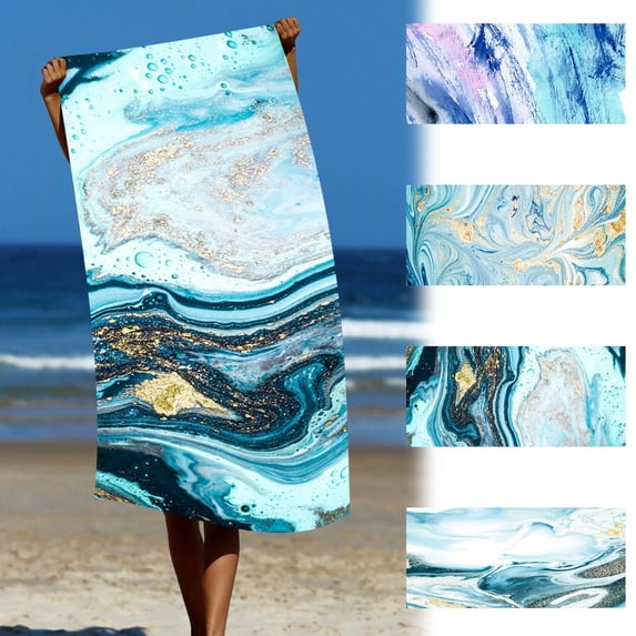 Xuniizn Bath Towel and Wash Cloths Set: 1* Beach Towel, polyester, Highly Absorbent & Fade Resistant