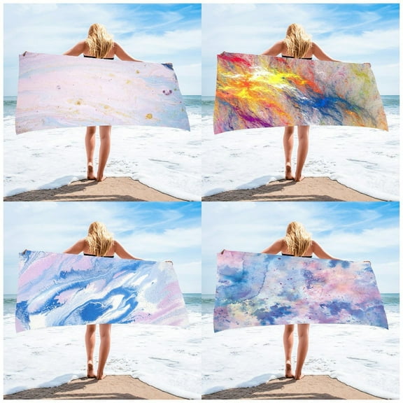 Xuniizn Bath Towel and Wash Cloths Set: 1* Beach Towel, polyester, Highly Absorbent & Fade Resistant