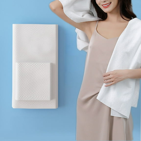 Xuniizn Bath Towel and Wash Cloths Set: 1* Disposable Bath Towel+Hand Towel Set, Plant fiber, Highly Absorbent & Fade Resistant