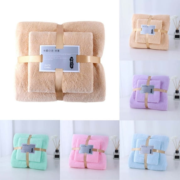 Xuniizn Bath Towel and Wash Cloths Set: 1* Two-In-One Set, 100%Polyester, Highly Absorbent & Fade Resistant