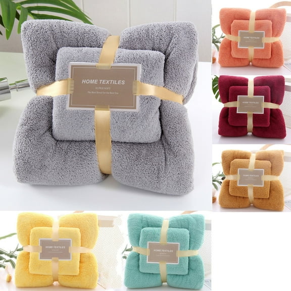 Xuniizn Bath Towel and Wash Cloths Set: 1* Two-In-One Set, polyester, Highly Absorbent & Fade Resistant