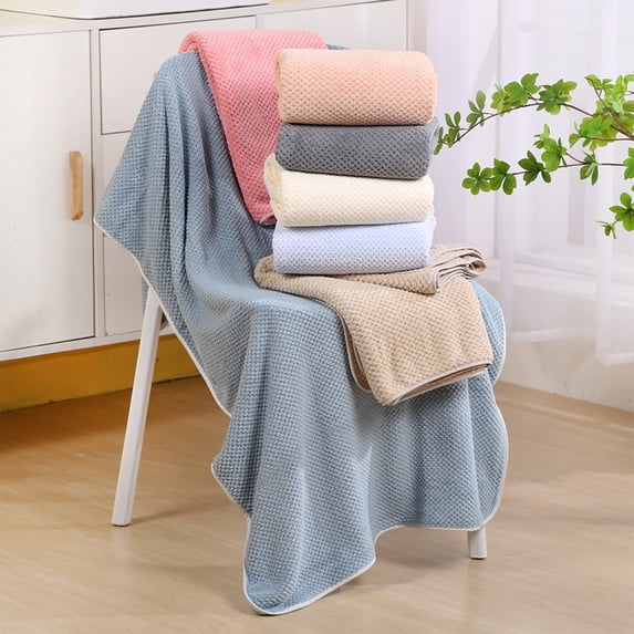 Xuniizn Bath Towel and Wash Cloths Set: 1Pc Hand Towel, 100%Polyester, Highly Absorbent & Fade Resistant