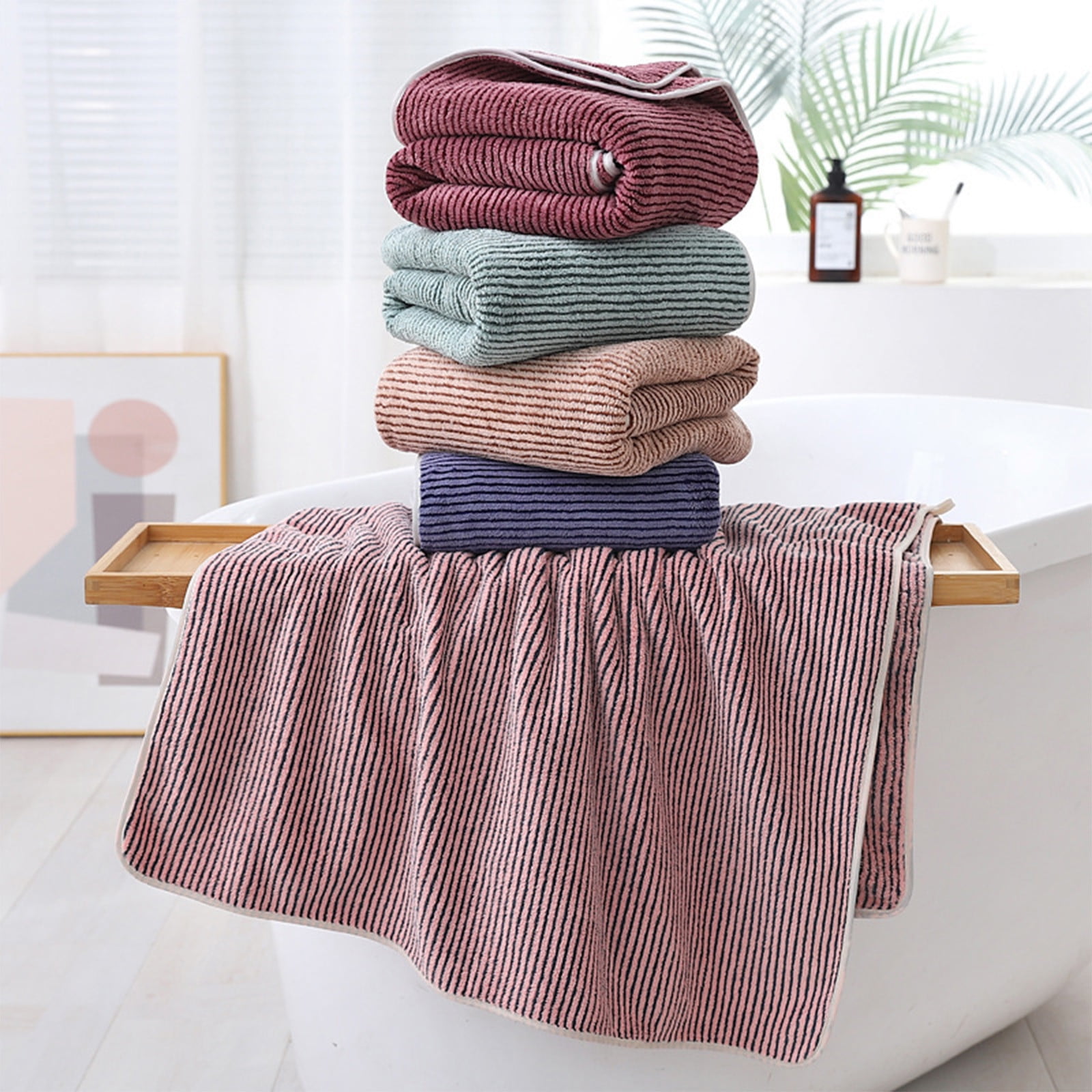 Xuniizn Bath Towel and Wash Cloths Set: 1xBath Towel, 100