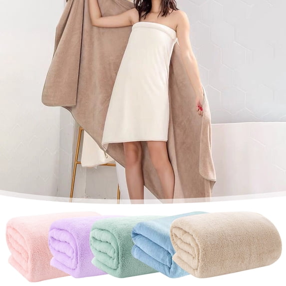 Xuniizn Bath Towel and Wash Cloths Set: 1xBath Towel, 100%Polyester, Highly Absorbent & Fade Resistant