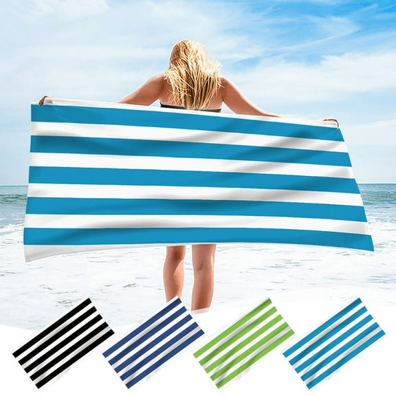 Xuniizn Bath Towel and Wash Cloths Set: 2xBeach Towel, polyester, Highly Absorbent & Fade Resistant
