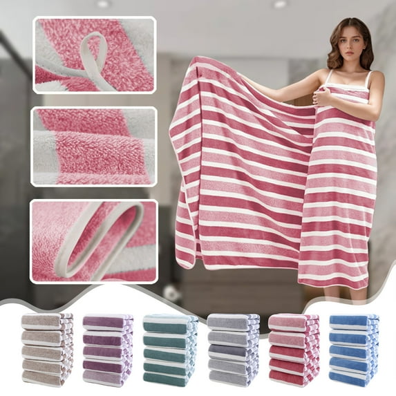 Xuniizn Bath Towel and Wash Cloths Set: 5 Bath Towels, 100%Polyester, Highly Absorbent & Fade Resistant