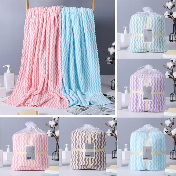 Xuniizn Bath Towel and Wash Cloths Set: A Bath Towel, A Hand Towel, 100%Polyester, Highly Absorbent & Fade Resistant