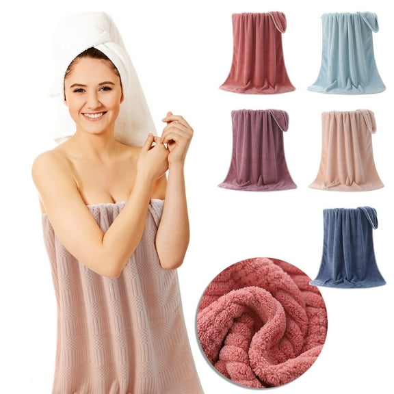 Xuniizn Bath Towel and Wash Cloths Set: Bath Towelx1, Coral velvet, Highly Absorbent & Fade Resistant