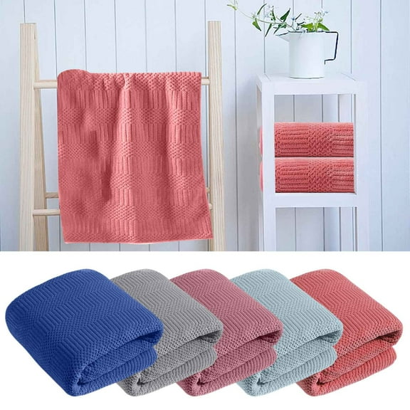 Xuniizn Bath Towel and Wash Cloths Set: Coral Fleece Bath Towel, polyester, Highly Absorbent & Fade Resistant