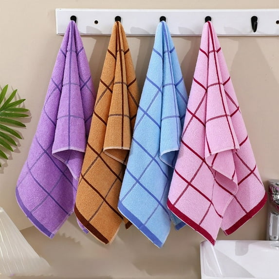 Xuniizn Bath Towels Hand Towels for Bathroom, 14x30" Cotton Beach Towel for Travel & Resort, Soft Absorbent Face Towels for Home, Machine Washable Bathroom Towels, Quick-Drying, Purple