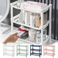 thumbnail image 1 of Xuniizn Bathroom Shelves - Plastic Storage Rack, 3-Tier Shelving Unit, Multi-Functional Bathroom Shelf, Living Room, Kitchen, Movable Storage Organizer, Blue, 1 of 7