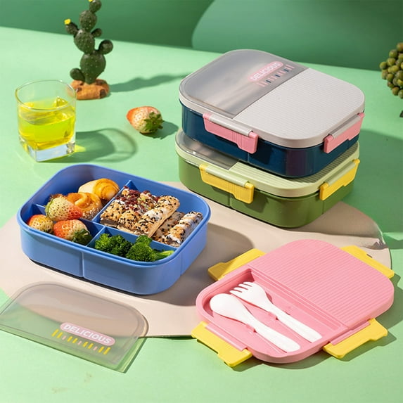 Xuniizn Bento Box Adult Lunch Box, Containers for Adults Men Women, Lunchable Food Container with Utensils, Sauce Jar, Muffin Liners, Microwave & Dishwasher Safe