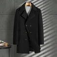 thumbnail image 1 of Xuniizn Big Tall Trench Coat Men, Double Breasted Notched Lapel Slim Long Peacoat Windbreaker Jacket, Soft Comfortable Business Wool Overcoats, 1 of 9