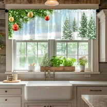 Xuniizn Blackout Cafe Curtains for Small Kitchen Windows, 100% Darkening Thermal Insulated Window Curtains, Waterproof Easy Clean Short Curtains for Kitchen, Bedroom, Bathroom