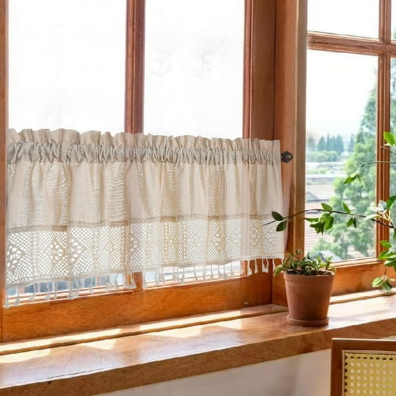 Xuniizn Blackout Cafe Curtains for Small Kitchen Windows, 100% Darkening Thermal Insulated Window Curtains, Waterproof Easy Clean Short Curtains for Kitchen, Bedroom, Bathroom