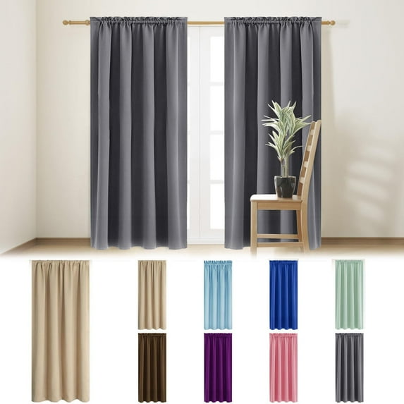 Xuniizn Blackout Curtains for Bedroom Thermal Insulated - 100%Polyester Black Out Curtains 2 Panels Set Room Darkening Window Curtains for Living Room, Green