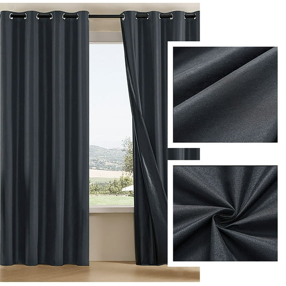 Xuniizn Blackout Curtains for Bedroom Thermal Insulated - Nylon,Spandex Black Out Curtains 2 Panels Set Room Darkening Window Curtains for Living Room