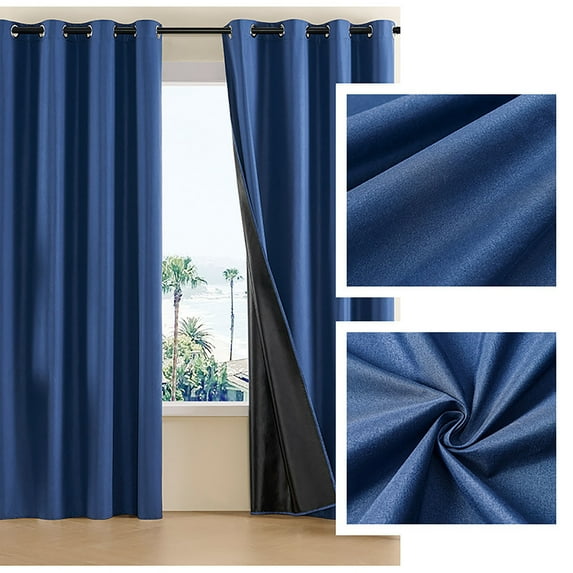 Xuniizn Blackout Curtains for Bedroom Thermal Insulated - Nylon,Spandex Black Out Curtains 2 Panels Set Room Darkening Window Curtains for Living Room