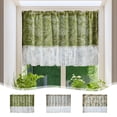 thumbnail image 1 of Xuniizn Cafe Curtains, Floral Blackout Curtains for Windows 59x24" Tier Farmhouse Kitchen Curtains Country Botanic Small Window Rod Pocket Rustic Flax for Laundry Bathroom, 1 of 7