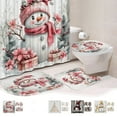 thumbnail image 1 of Xuniizn Christmas Bathroom Rugs Sets 4 Piece with Toilet Cover, Snowflake Bath Mat Non Slip Washable Bathroom Mat with U-Shaped Toilet Mat, Christmas Decorations for Home, 1 of 7