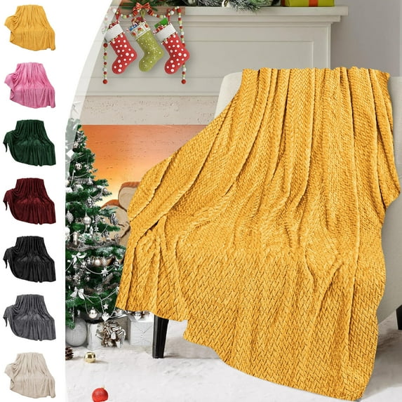 Xuniizn Christmas Blanket for Couch, Soft Christmas Throw Blanket, Warm Thicken Flannel Sherpa Blanket Microfiber Machine Washable for Bedroom, Fleece Blanket, Christmas Decorations for Home