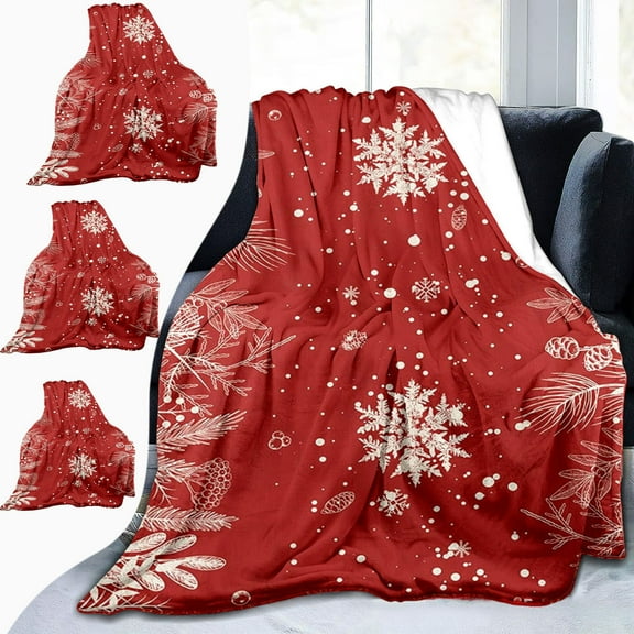 Xuniizn Christmas Blanket for Couch, Soft Christmas Throw Blanket, Warm Thicken Flannel Sherpa Blanket Microfiber Machine Washable for Bedroom, Fleece Blanket, Christmas Decorations for Home