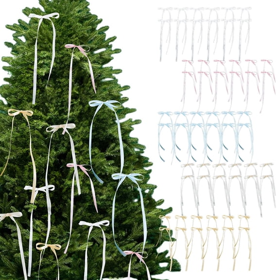 Xuniizn Christmas Bows Large Christmas Tree Bows 12Pc Beige Velvet Bows for Christmas Tree Hand Tied Easy Hanging Holiday Christmas Ornaments Party Door Gifts, Christmas Decoration for Home