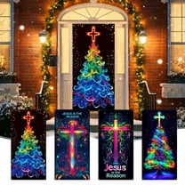 Xuniizn Christmas Door Decorations, 35x71" Christmas Door Cover for Christmas Front Door Decorations, Holiday Party Photo Booth, Front Door Christmas Decorations for Home, Christmas Gifts