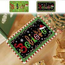 Xuniizn Christmas Door Mat Xmas Welcome Christmas Mat Non-Slip and Washable Winter Doormat Rubber Back Snowflakes Door Mat Rugs for Indoor Outdoor, Christmas Decorations for Home