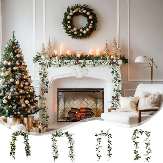 Xuniizn Christmas Garland, 7FT Artificial Norfolk Pine Garland - Realistic Christmas Greenery for Mantle, Stairs, Wall, Indoor Outdoor Holiday Decor, Christmas Decorations for Home