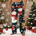 thumbnail image 1 of Xuniizn Christmas Mens Pajama Pants, Fleece Plaid Print Elastic Waist Casual Pajama Bottoms with Pockets, Soft Comfortable Insulated Holiday Sleep Pants, 1 of 4