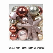 Xuniizn Christmas Ornaments 35Pcs Christmas Ball Ornaments with Strings, Shatterproof Christmas Bulbs, Hanging Decorations for Xmas Tree, Holiday, Wedding, Party